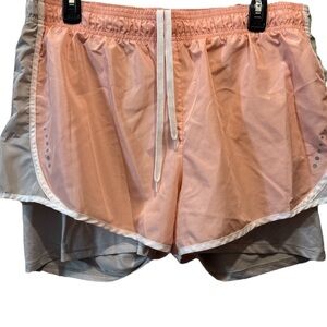 NYL Sport Women’s Baby Pink & Grey Athletic Drawstring Shorts NWOT